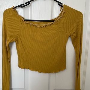 Yellow Long Sleeve Crop Top